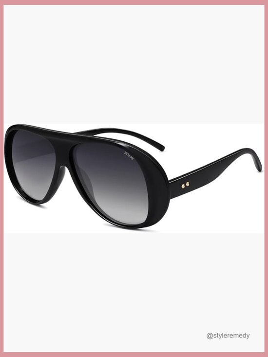 Retro Polarized Oversized Aviator Sunglasses Vintage Square Shades main image 7